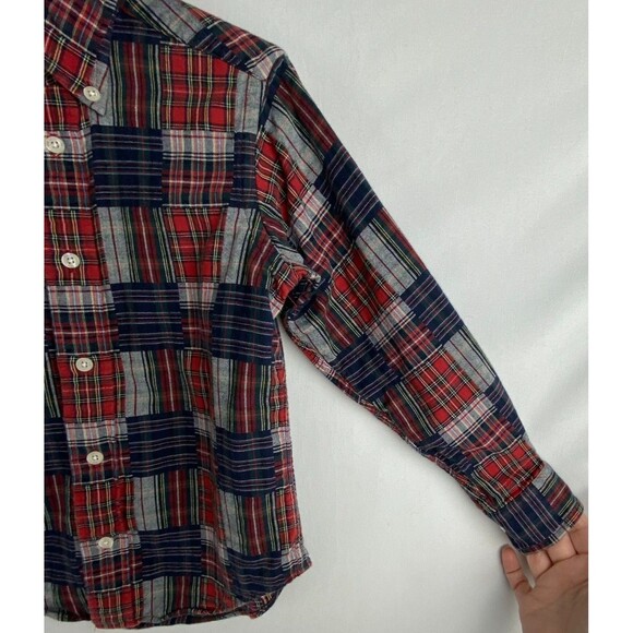 Brooks Brothers Fleece Shirt Boys XS Madras Plaid Button Down 100% Cotton - Picture 5 of 11